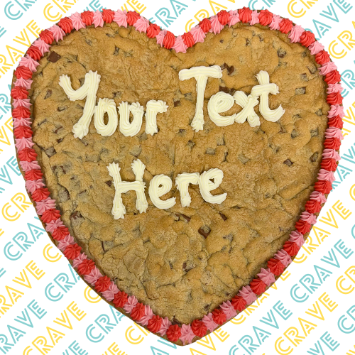 Giant Personalised Heart Cookie - Crave Bakery and Coffeehouses LTD