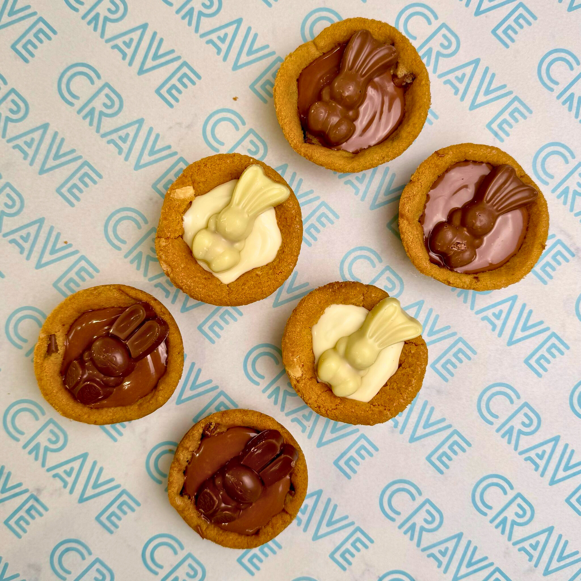 Easter Bunny Cookie Cup Selection Box x6 - Crave Bakery and Coffeehouses LTD