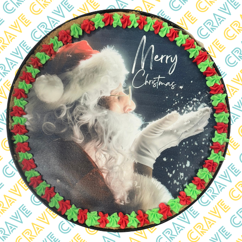 Merry Christmas Giant Printed Cookie - Santa
