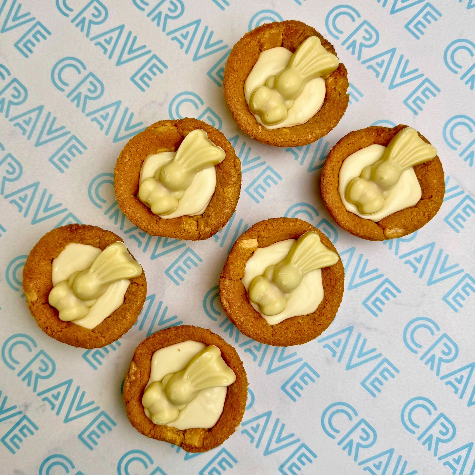 White Chocolate Malteser Bunny Cookie Cup Box x6 - Crave Bakery and Coffeehouses LTD